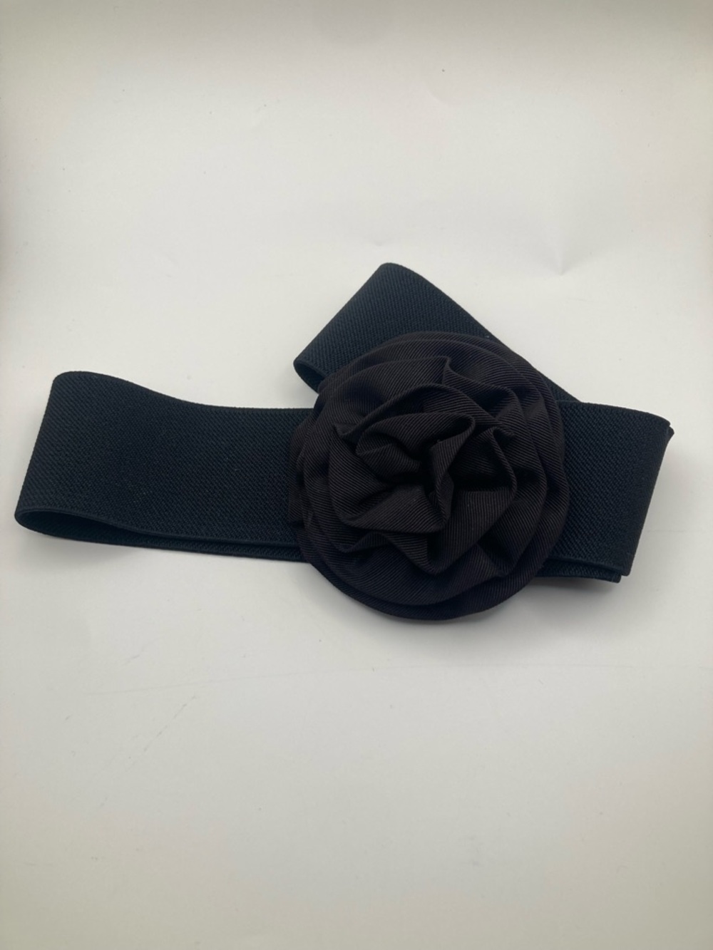 Vintage Y2K Black Rosette Elastic Cinch Belt #whimsigoth #gothicfashion